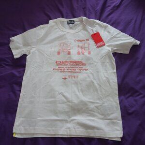 Diesel Constructive Criticism D-digger 78 Off White Size Small T-Shirt *NWT*